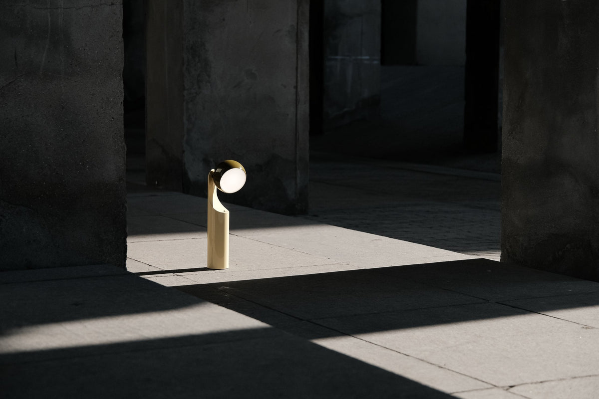 Fine Lumens MONO Portable Reading Lamp Verde Olive/Natural Yellow