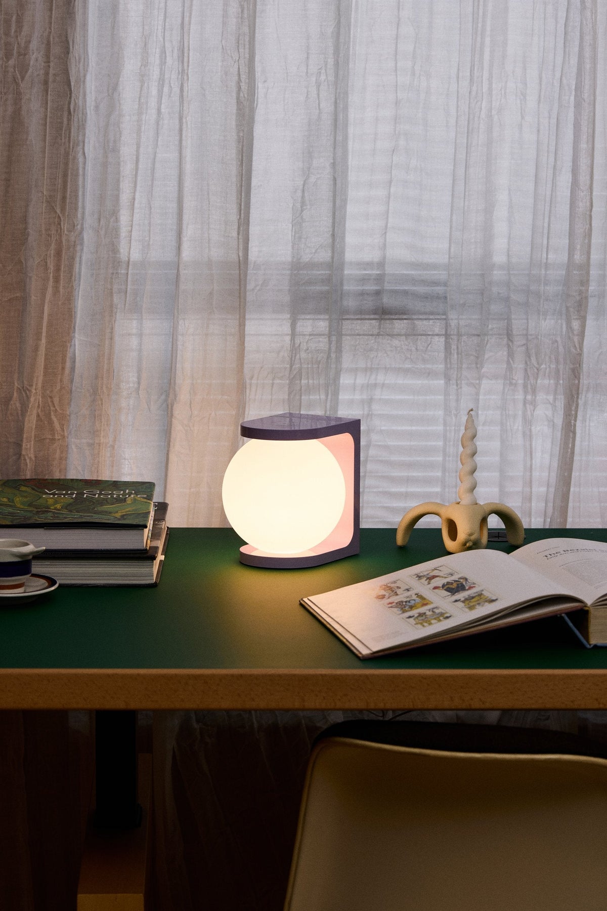 Fine Lumens PLAT MAX Table Lamp Flame Orange