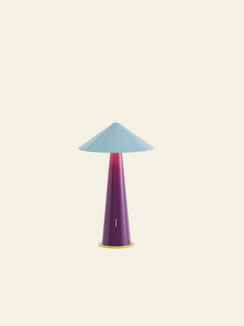 Fine Lumens Tipsy Portable Lamp Gray Blue/Dear Plum