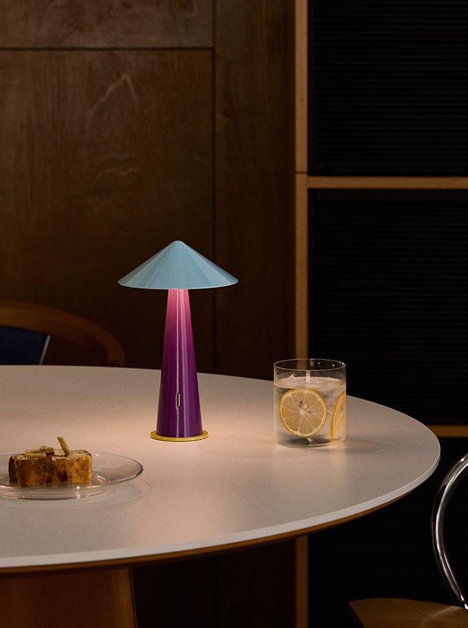 Fine Lumens Tipsy Portable Lamp Gray Blue/Dear Plum