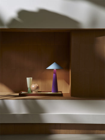 Fine Lumens Tipsy Portable Lamp Gray Blue/Dear Plum
