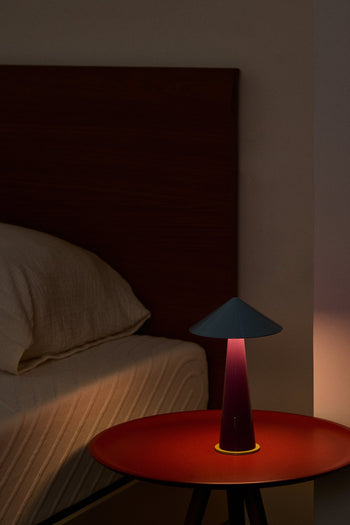 Fine Lumens Tipsy Portable Lamp Gray Blue/Dear Plum