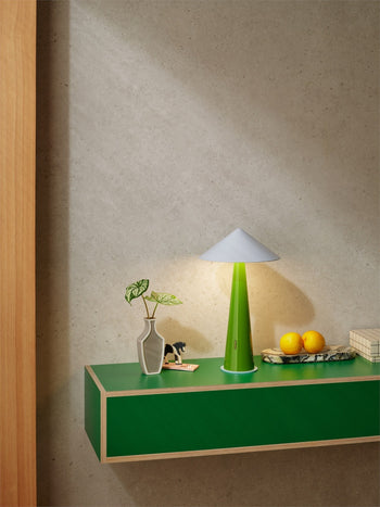 Fine Lumens Tipsy Portable Lamp Ice Gray/Pine Green