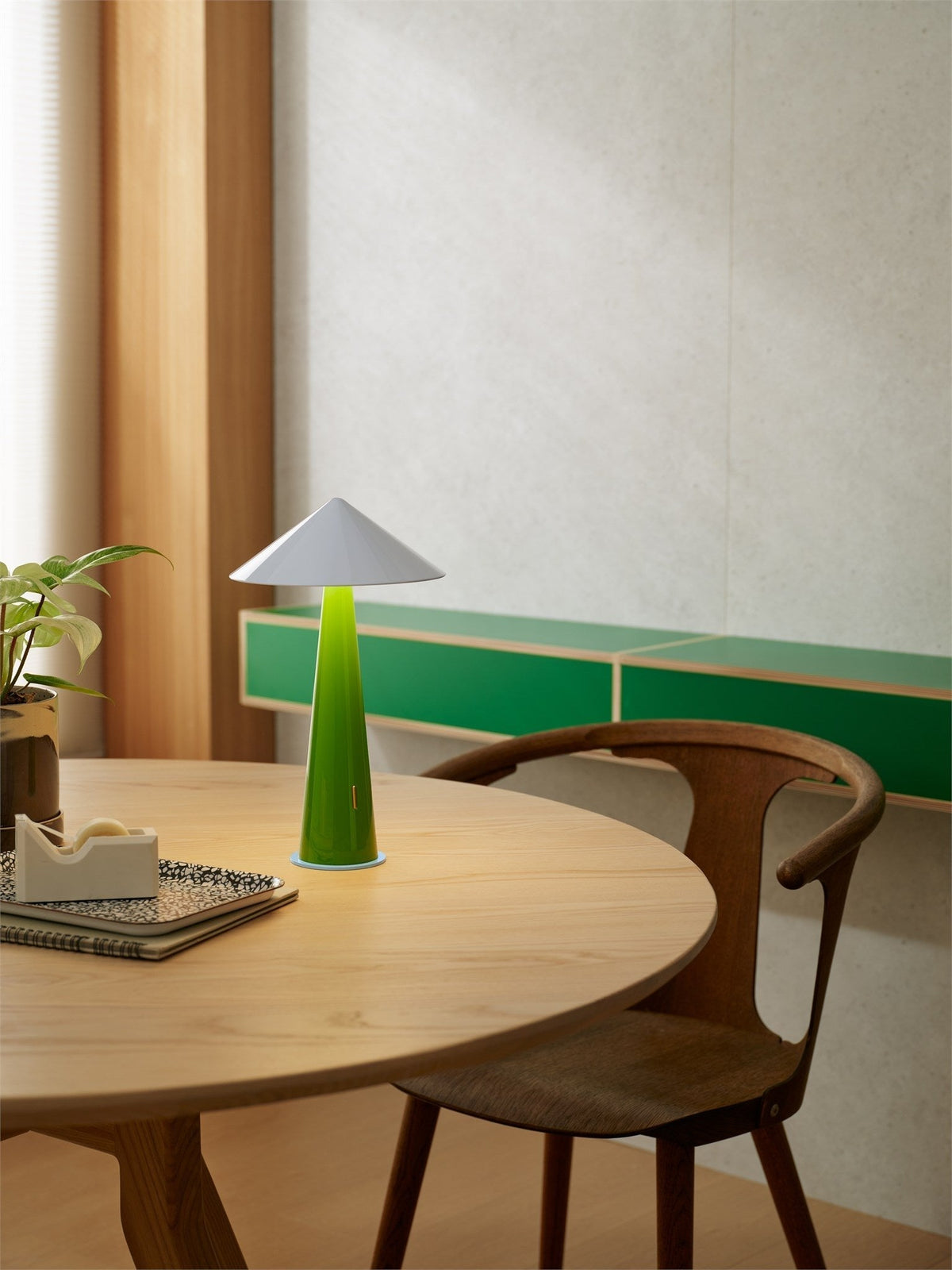Fine Lumens Tipsy Portable Lamp Ice Gray/Pine Green