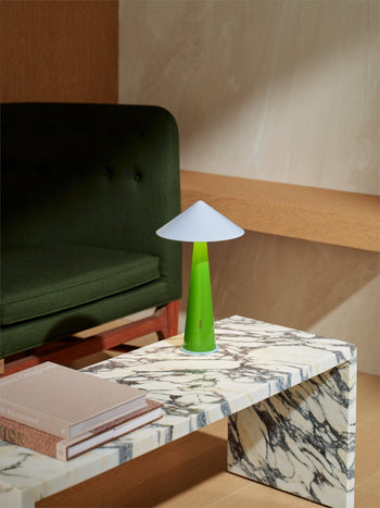 Fine Lumens Tipsy Portable Lamp Ice Gray/Pine Green