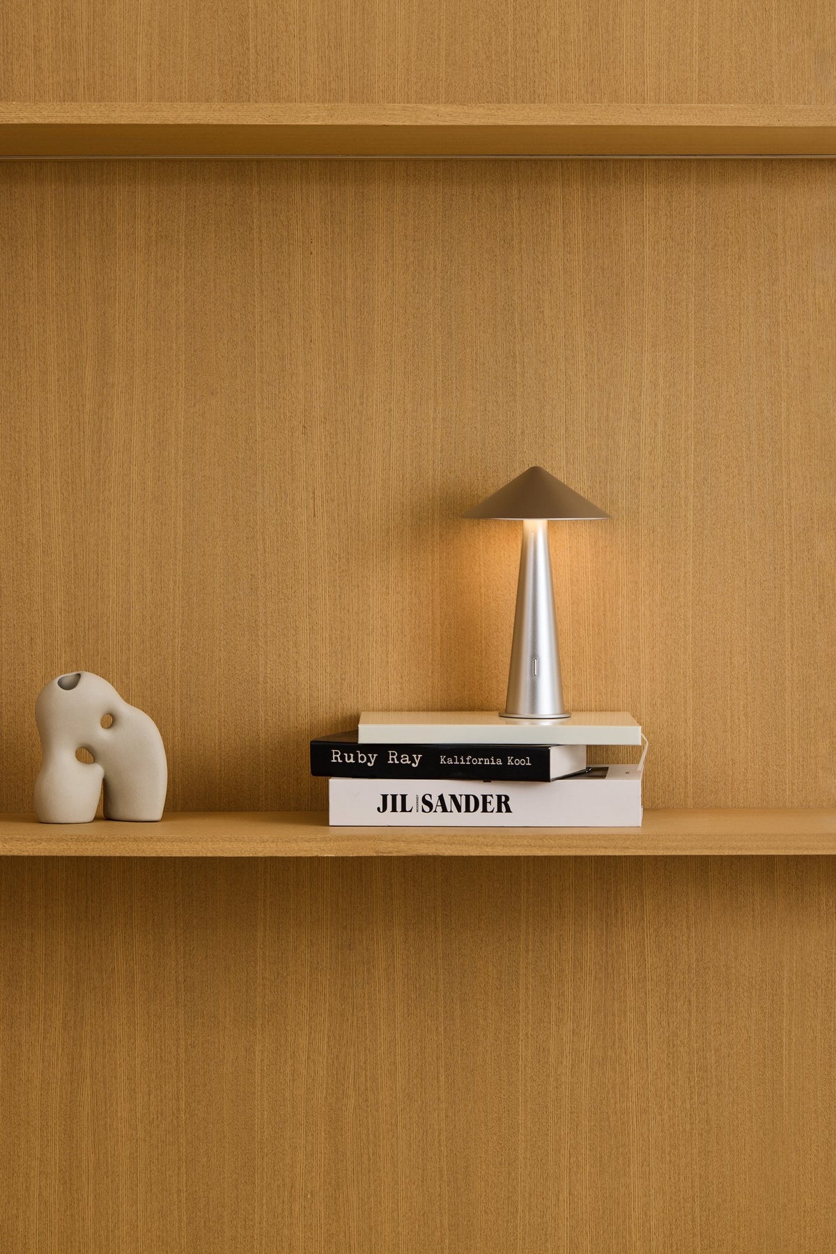 Fine Lumens Tipsy Portable Lamp Matte Silver