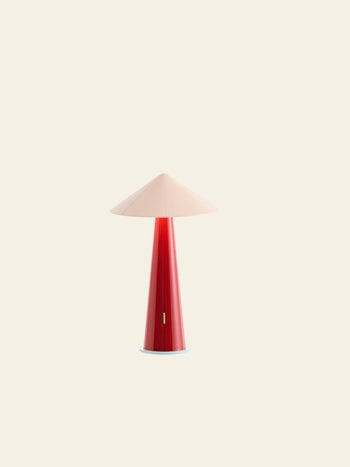 Fine Lumens Tipsy Portable Lamp Powder Pink/Dark Red