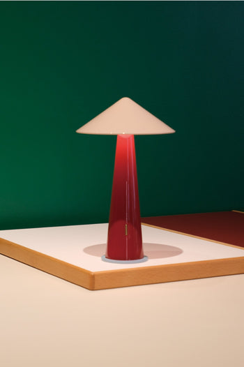 Fine Lumens Tipsy Portable Lamp Powder Pink/Dark Red