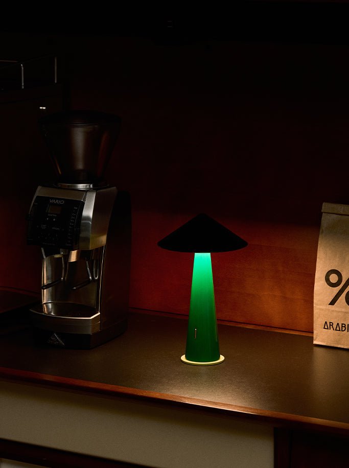 Fine Lumens Tipsy Portable Lamp Rich Black/Emerald Green