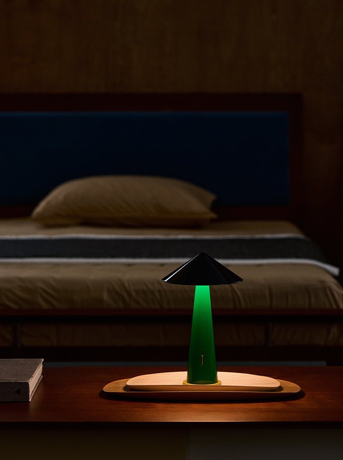 Fine Lumens Tipsy Portable Lamp Rich Black/Emerald Green