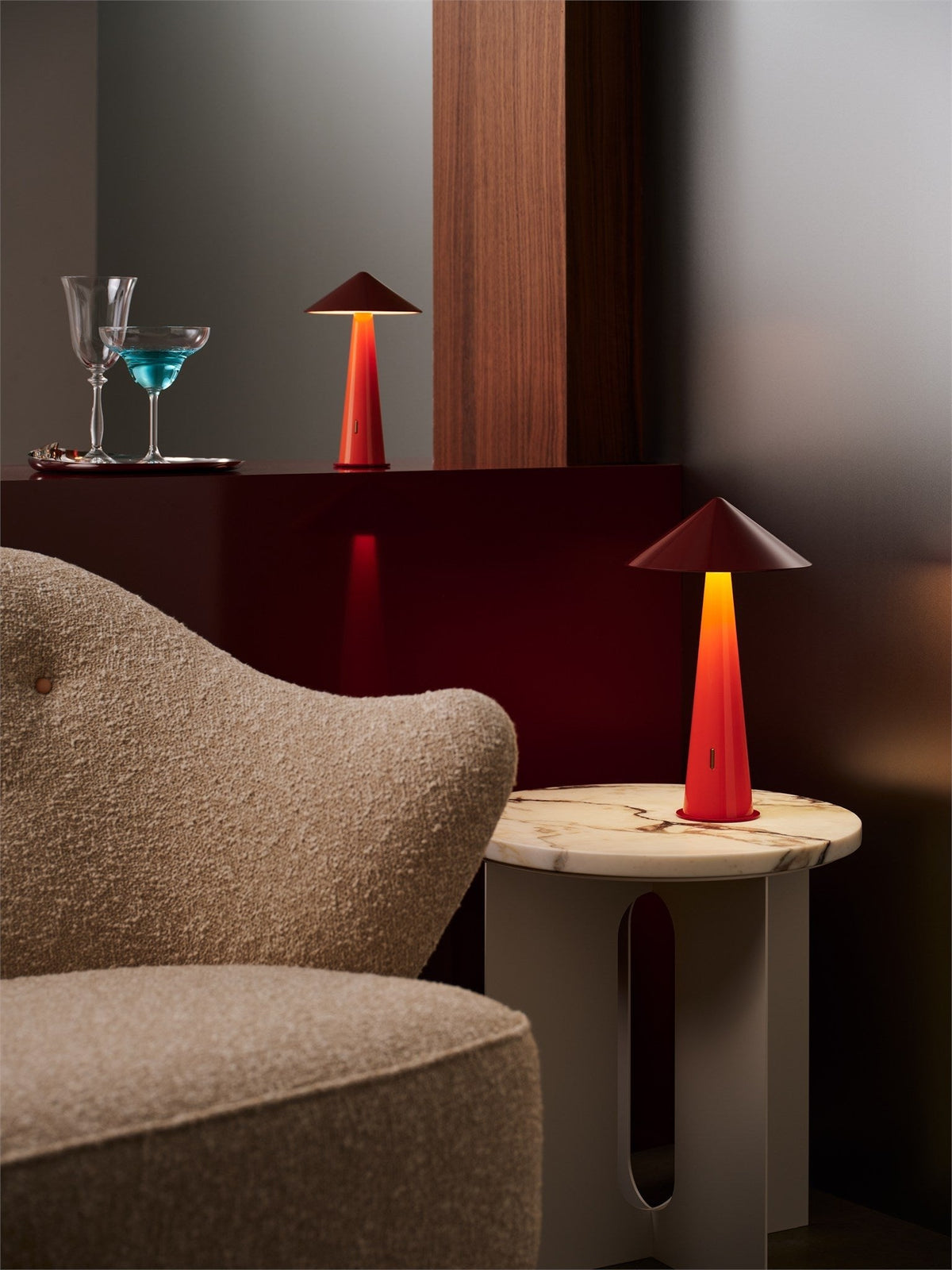 Fine Lumens Tipsy Portable Lamp Rustic Red/Orange