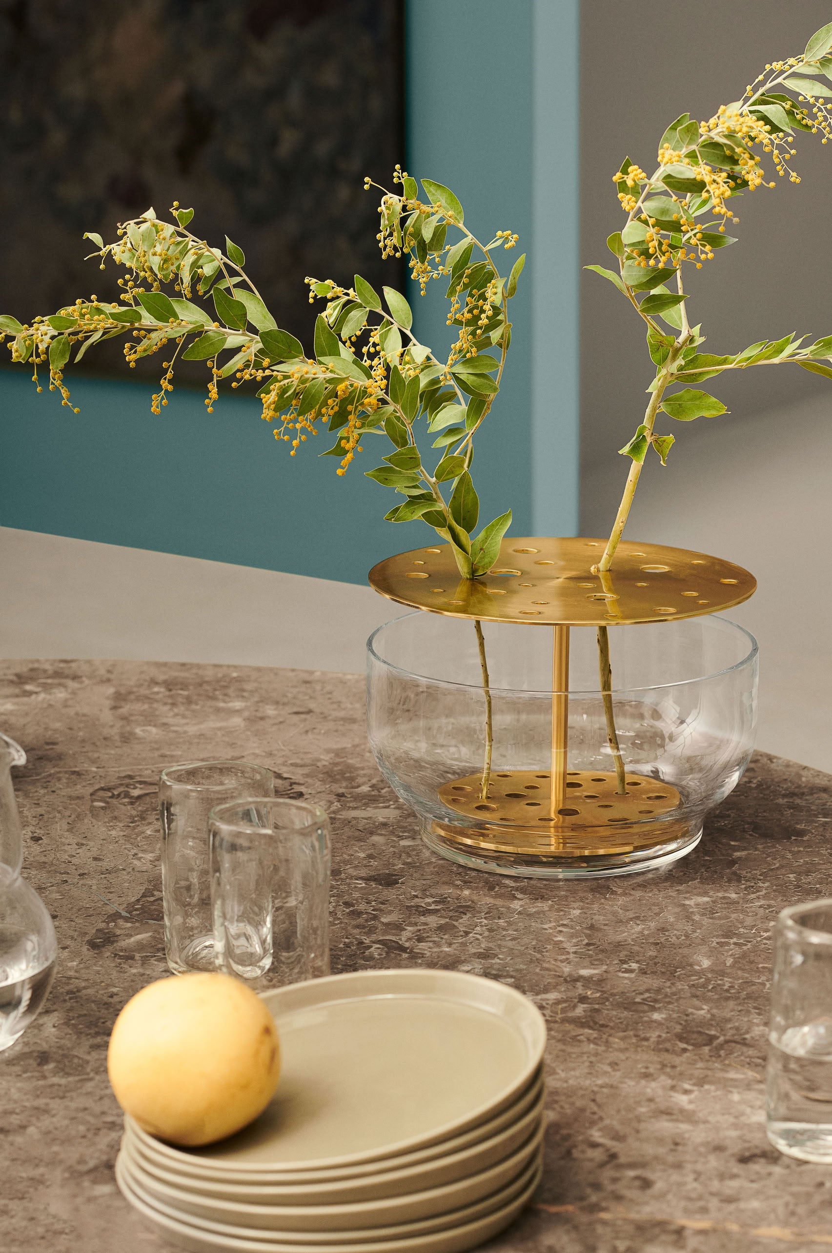 Fritz Hansen Ikebana Vase Large Brass Plated