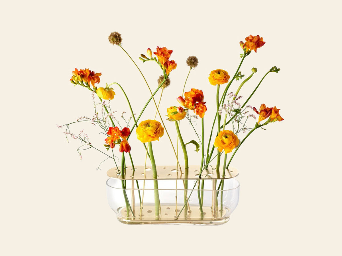 Fritz Hansen Ikebana Vase Long Brass Plated