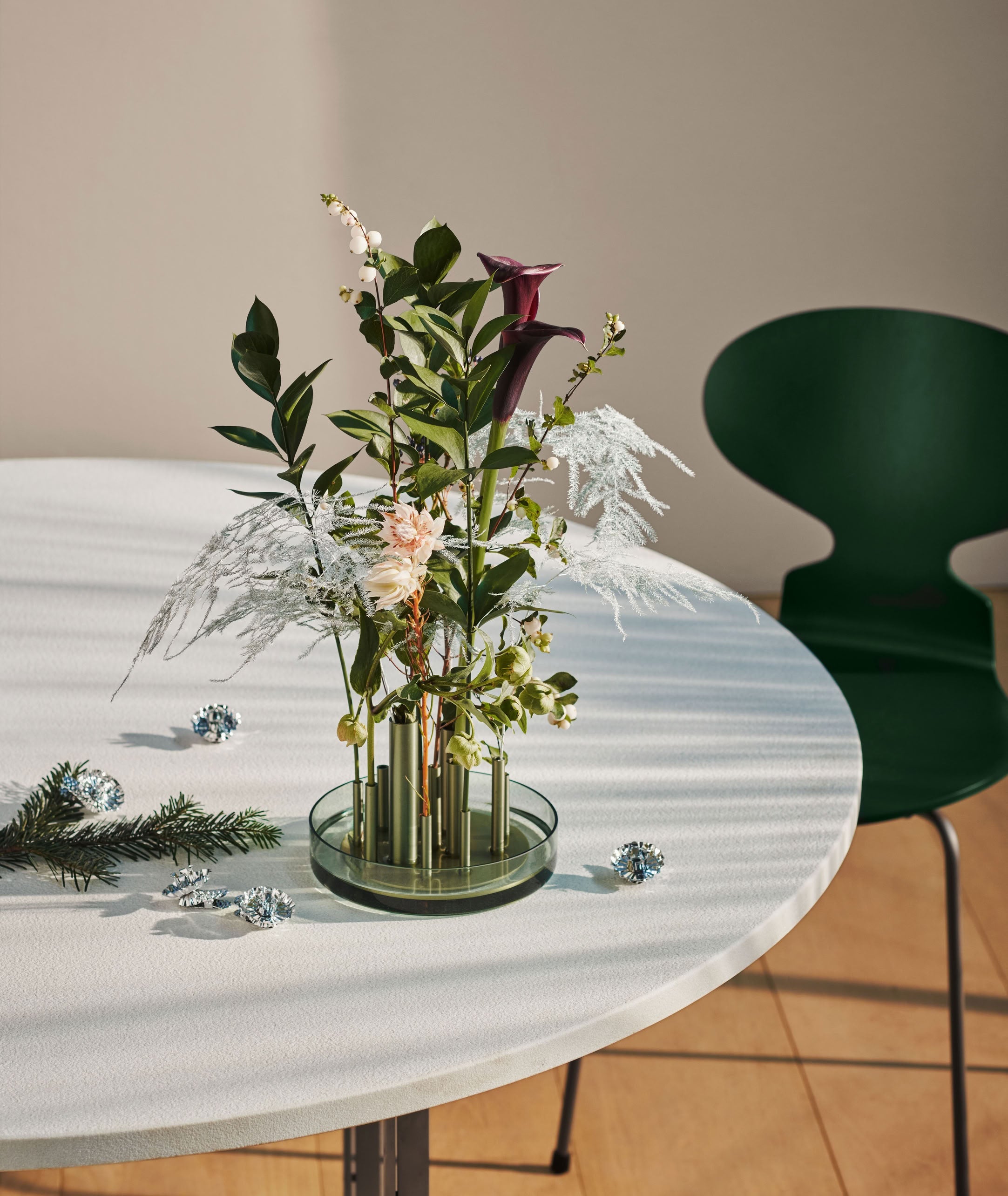 Fritz Hansen Ikeru Low Vase - Forest Green