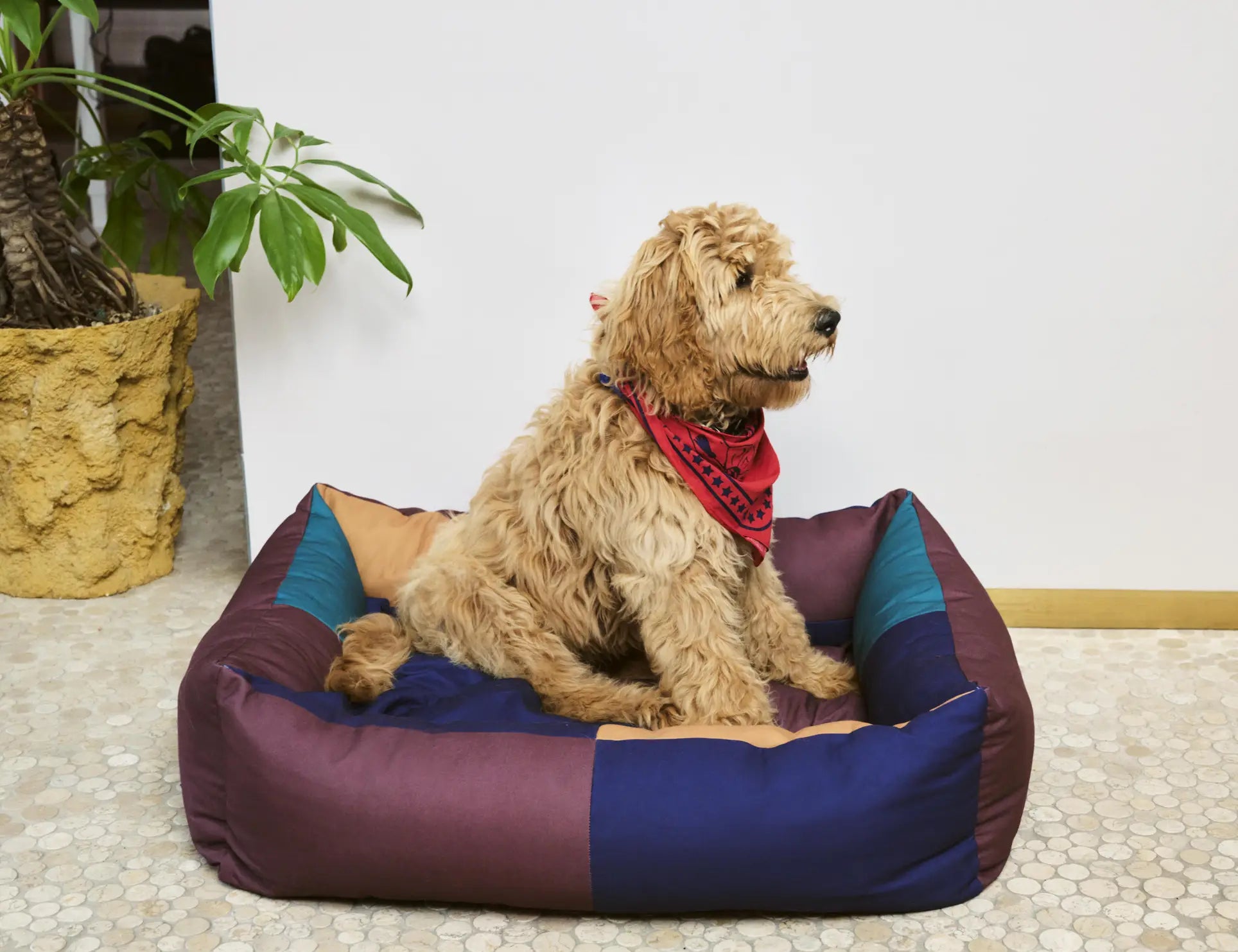 HAY Dogs Bed L Burgundy Green