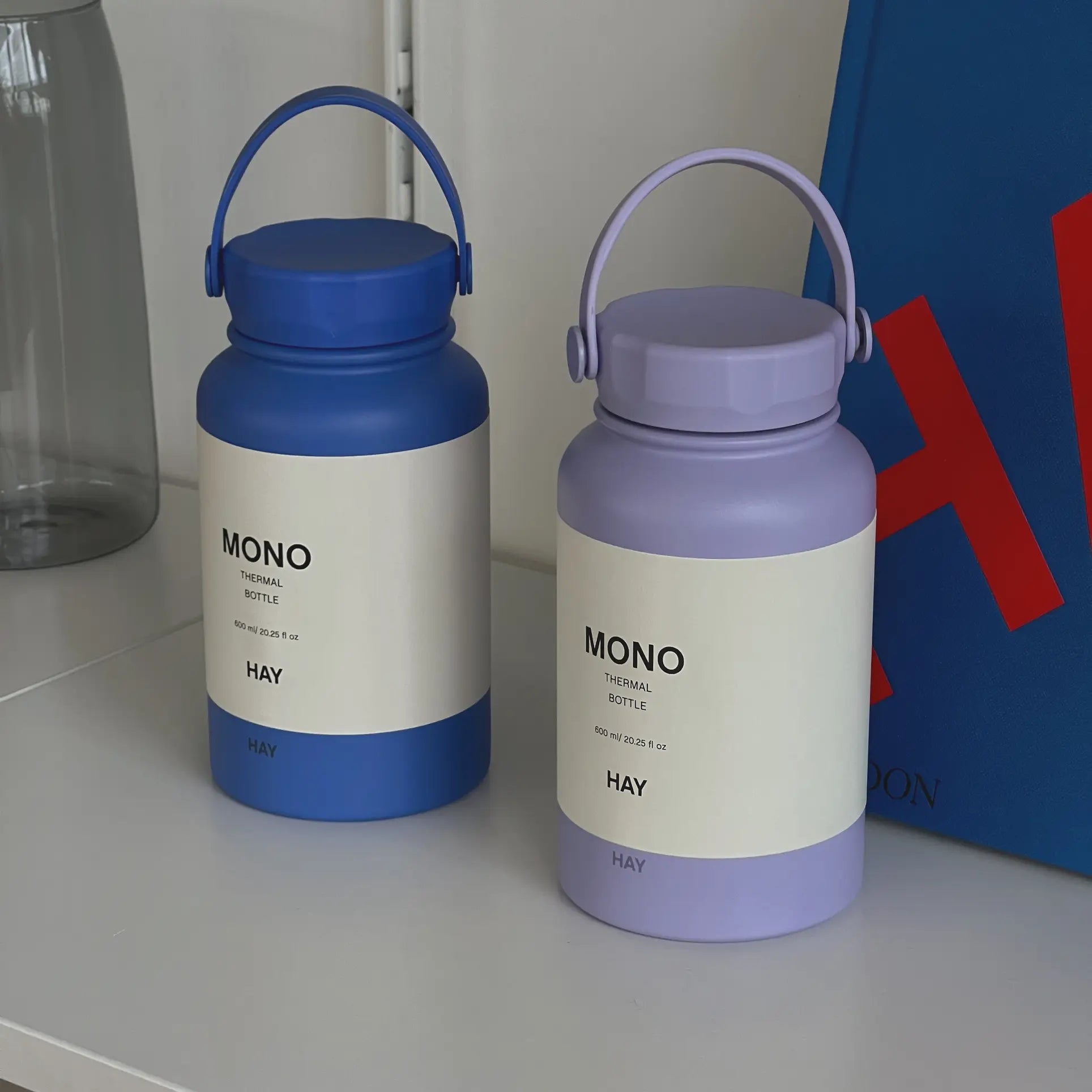 HAY Mono Thermal Bottle Set Lavender Sky Blue 1