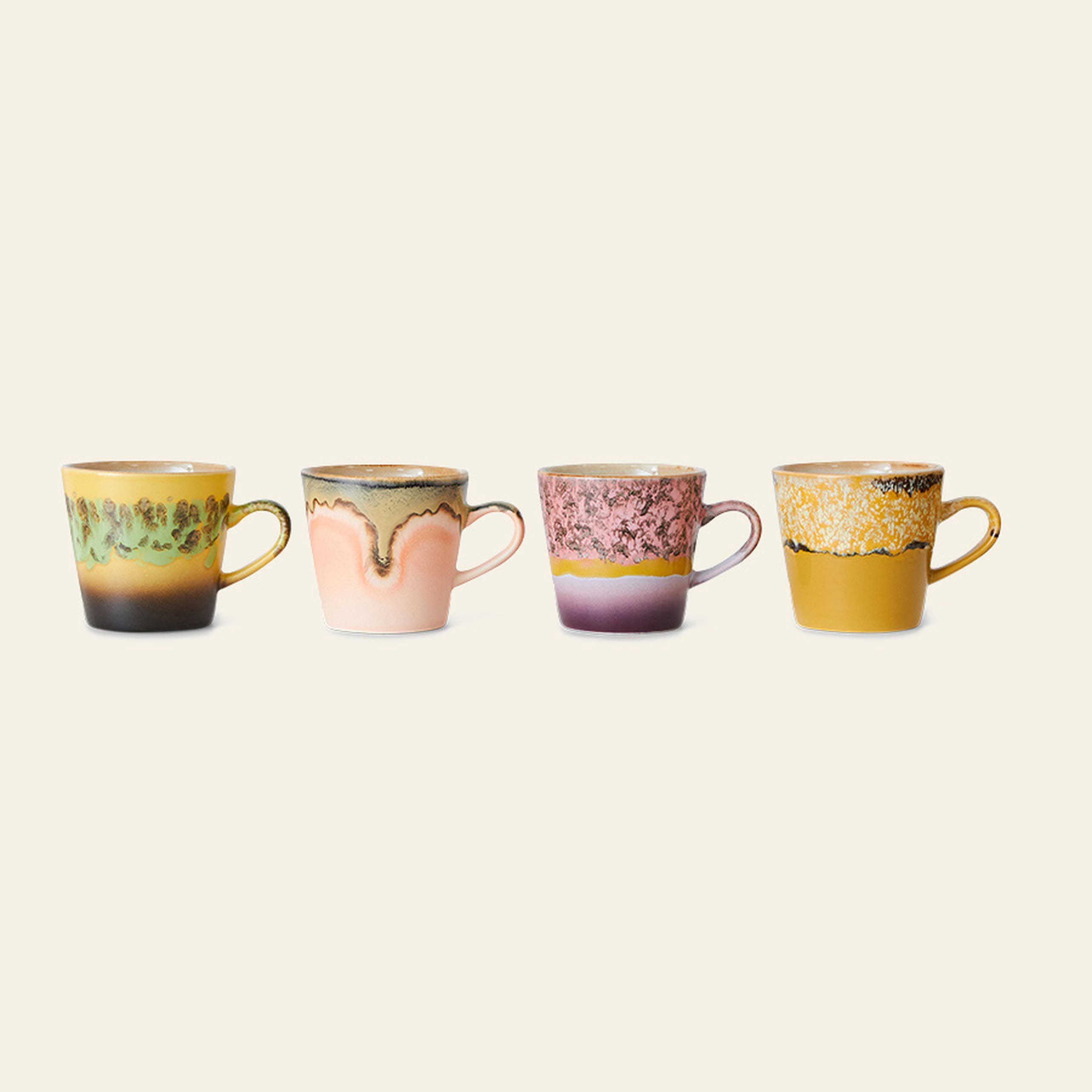 HKliving 70s Ceramics: Americano Mugs, Set of 4