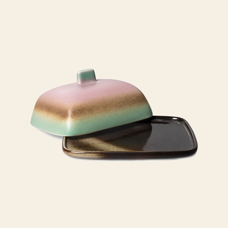 HKLIVING 70s Ceramics: Butter Dish - Mercury