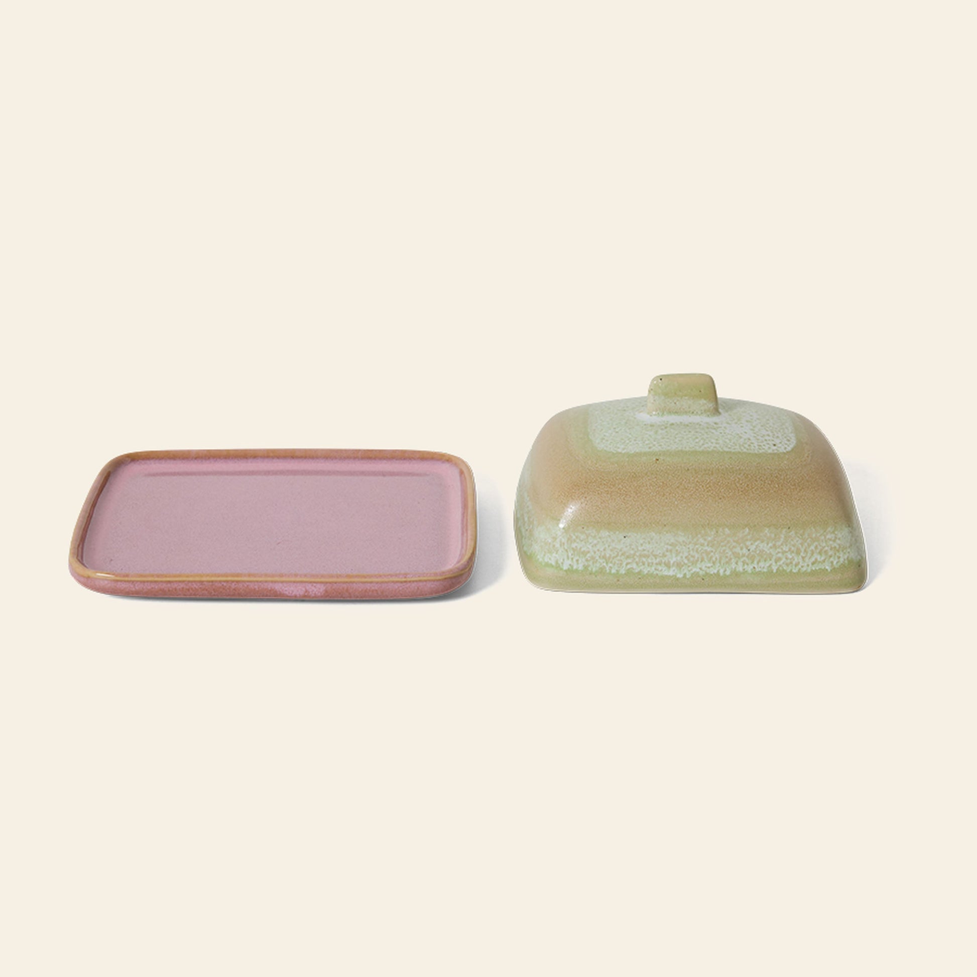HKLIVING 70s Ceramics Butter Dish Skyline