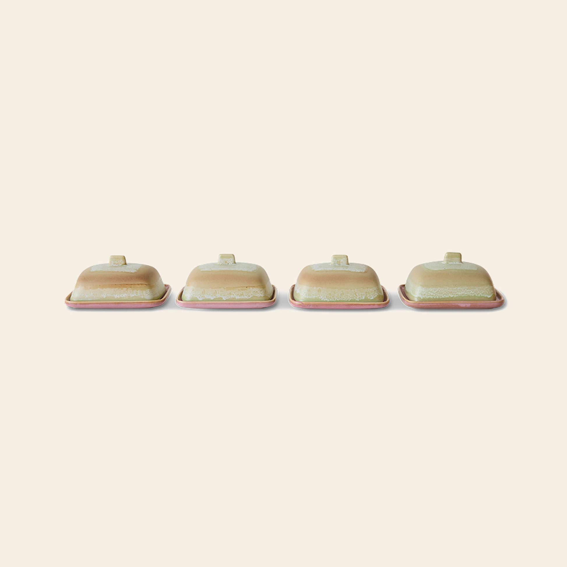HKLIVING 70s Ceramics Butter Dish Skyline