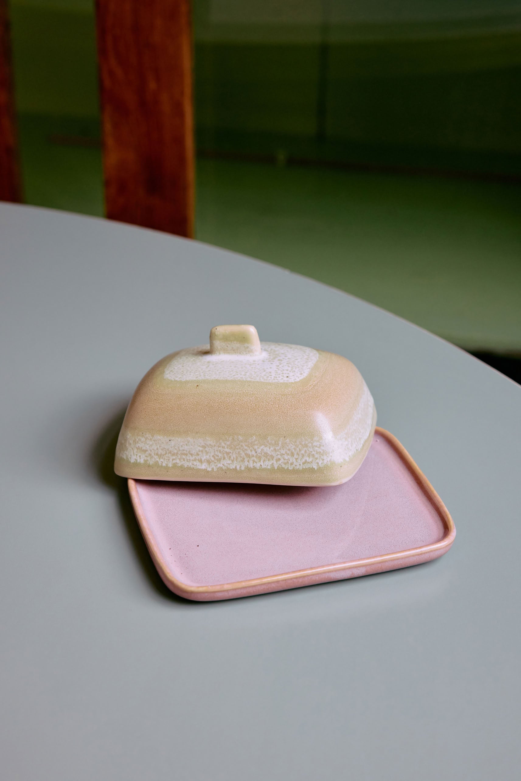 HKLIVING 70s Ceramics Butter Dish Skyline