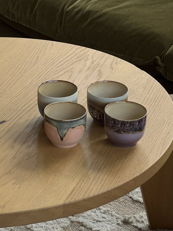 HKLIVING 70s Ceramics Café Cups Set of 4 Lagoon