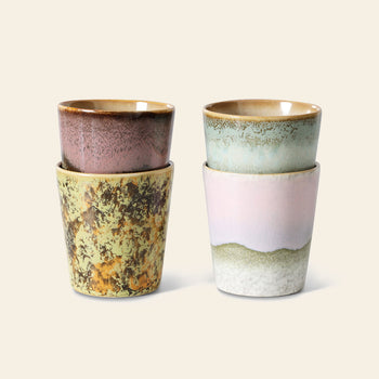 HKLIVING 70s Ceramics Coffee Mugs Set of 4 Serendipity