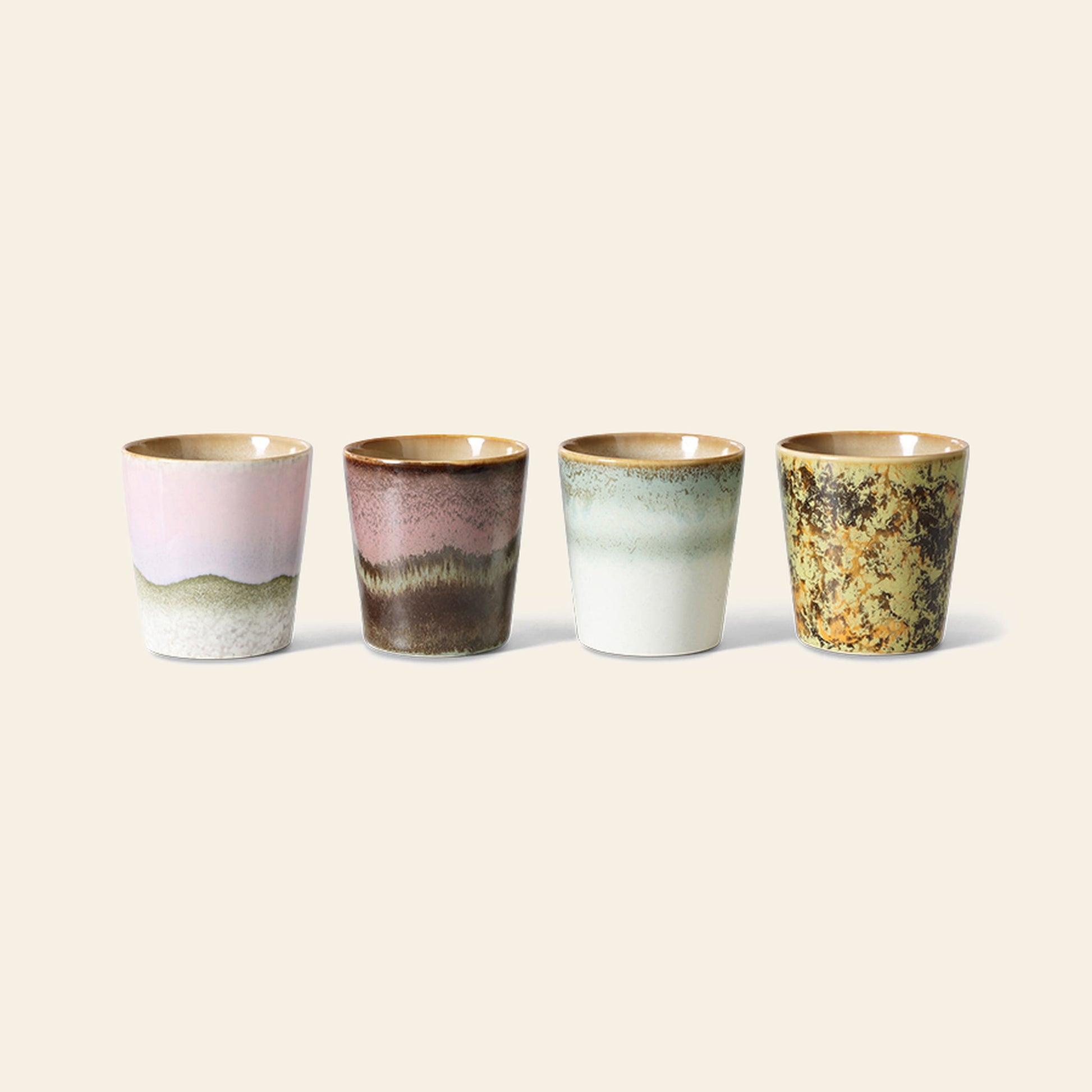 HKLIVING 70s Ceramics Coffee Mugs Set of 4 Serendipity
