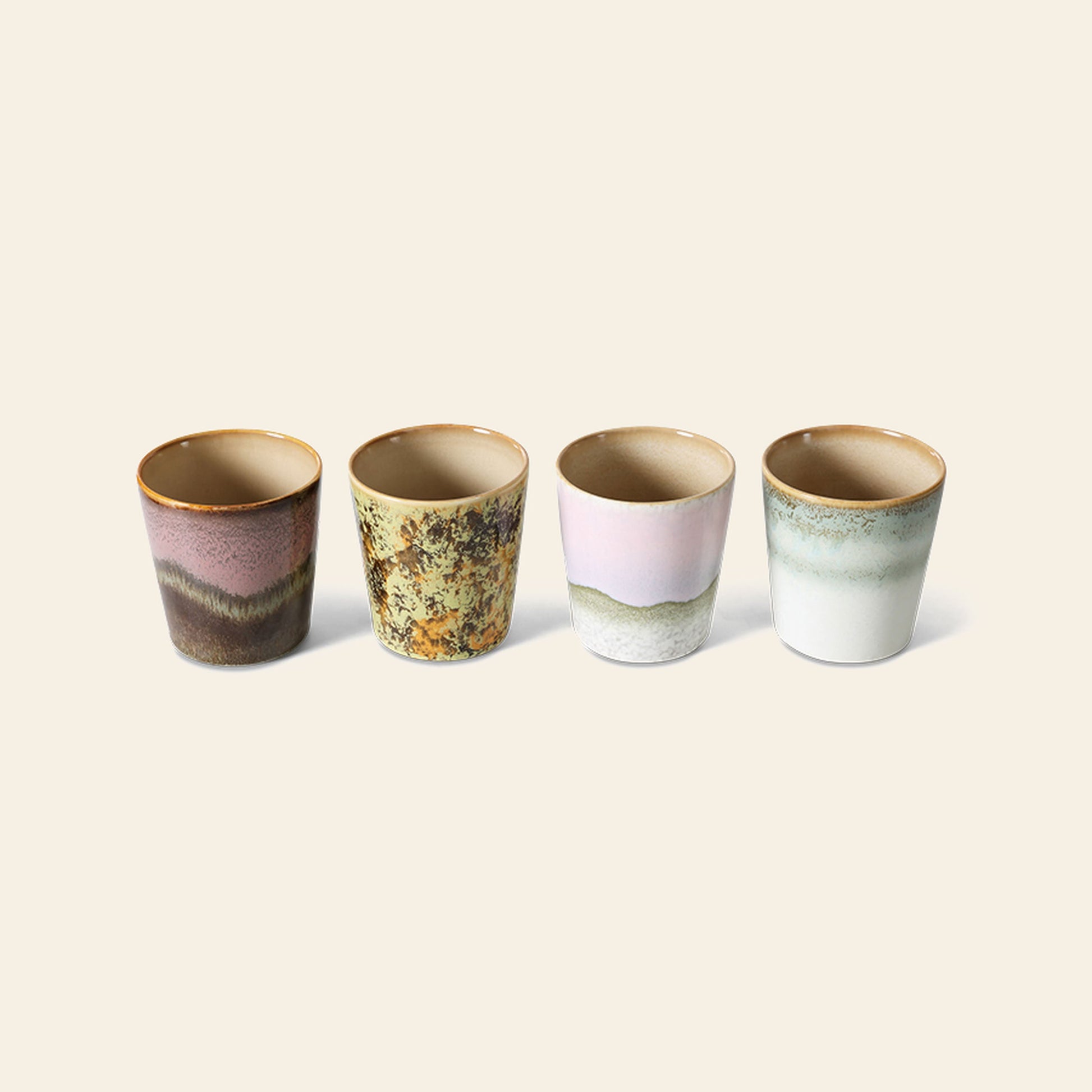 HKLIVING 70s Ceramics Coffee Mugs Set of 4 Serendipity