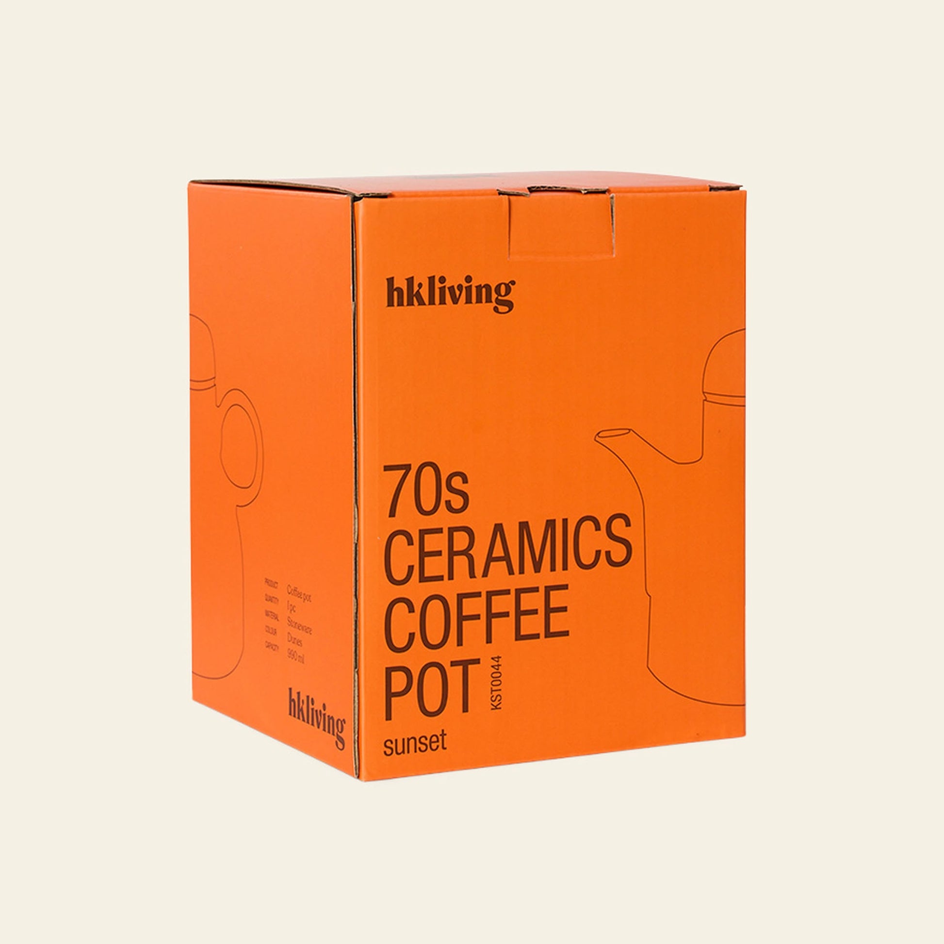HKLIVING 70s Ceramics Coffee Pot Dunes