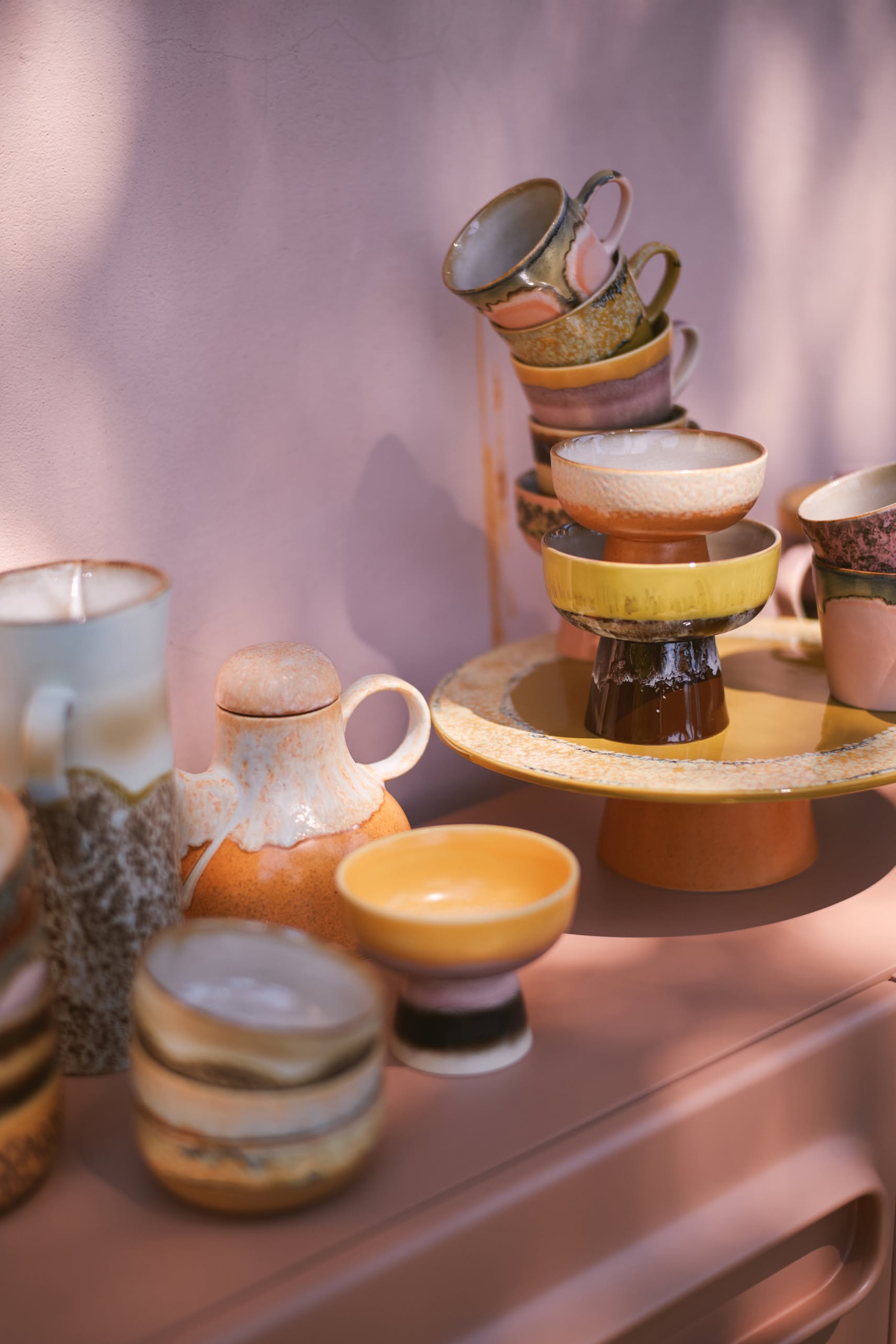 HKLIVING 70s Ceramics Coffee Pot Dunes