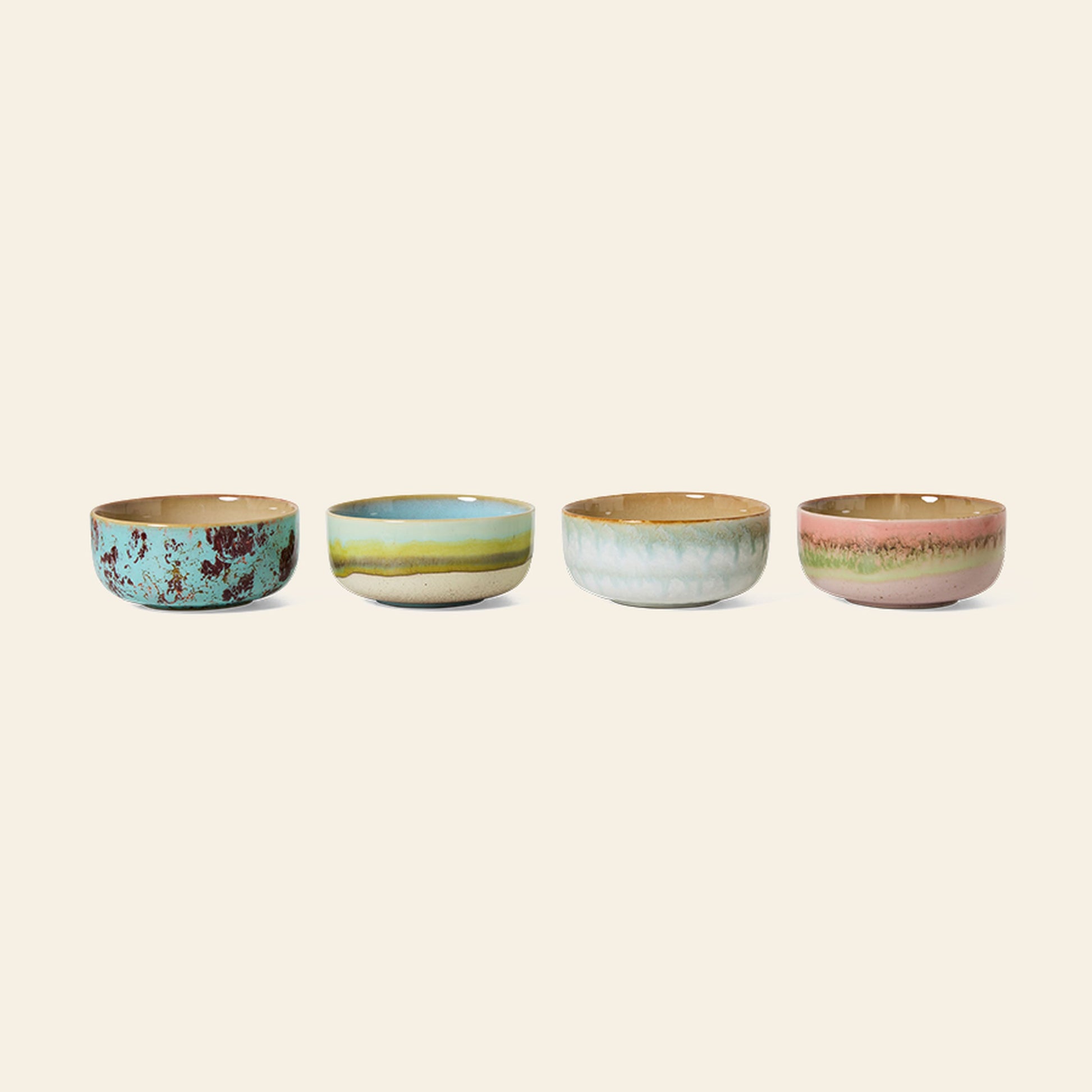 HKLIVING 70s Ceramics Dessert Bowls Set of 4 Impression