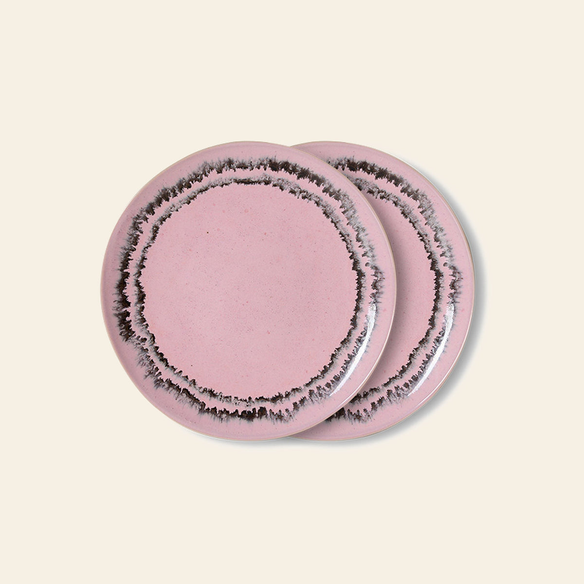 HKLIVING 70s Ceramics Dessert Plates Set of 2 Bubble