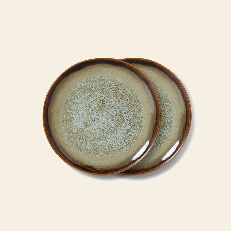 HKLIVING 70s Ceramics: Dessert Plates, Set of 2