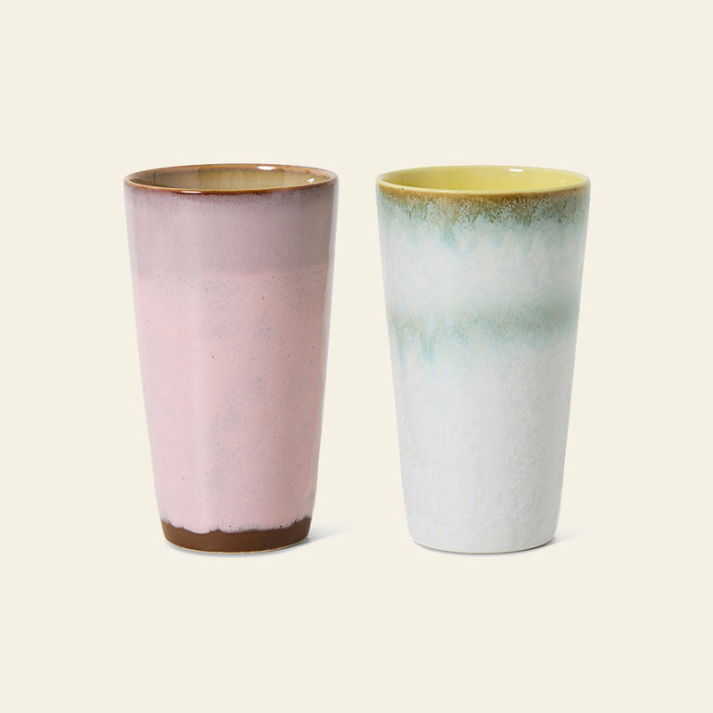 HKLIVING 70s Ceramics: Latte Mugs, Set of 2