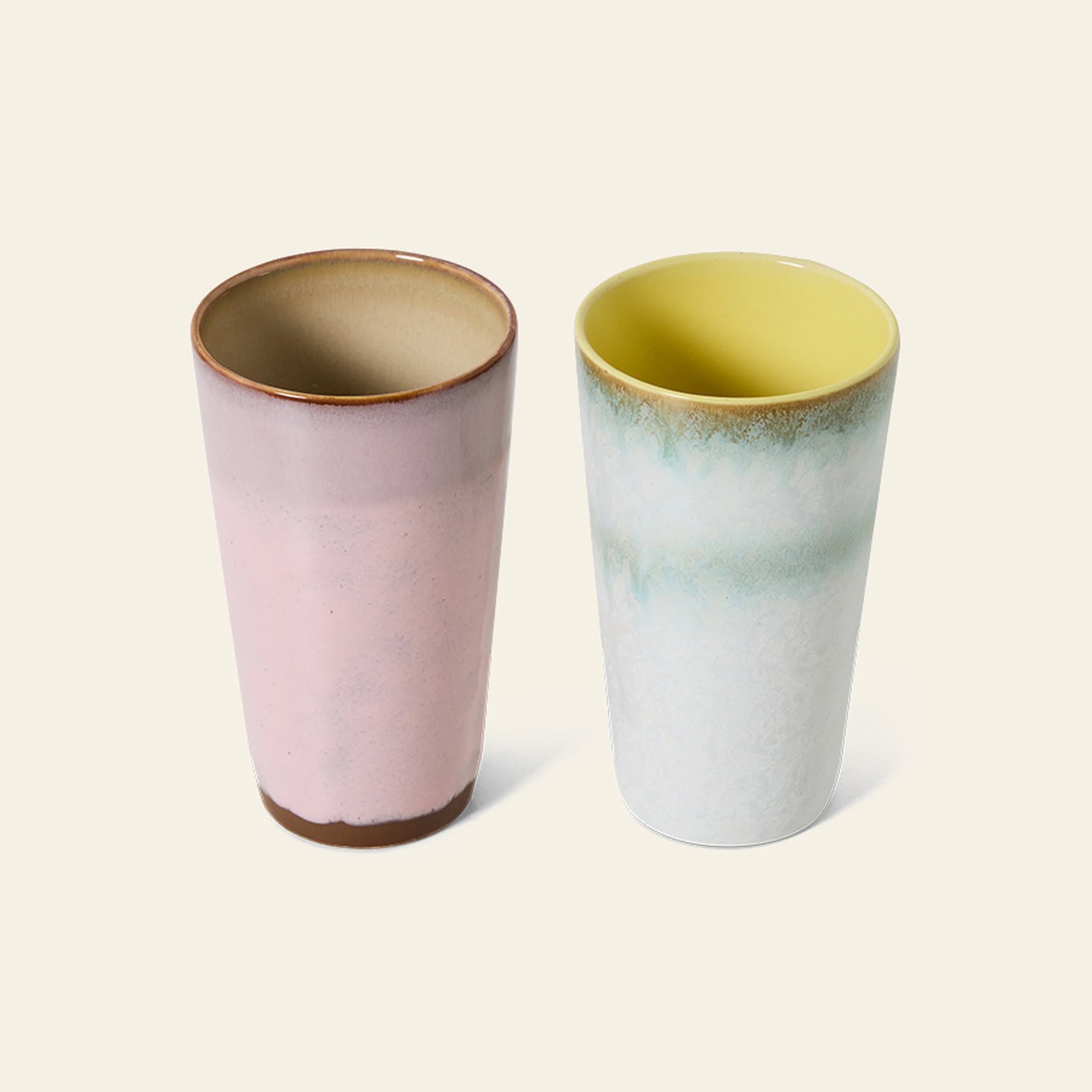 HKliving 70s Ceramics: Latte Mugs, Set of 2