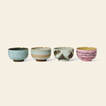 HKLIVING 70s Ceramics Noodle Bowls Set of 4 Dada
