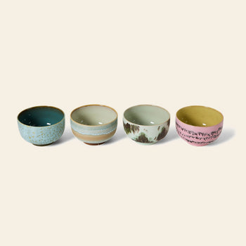 HKLIVING 70s Ceramics Noodle Bowls Set of 4 Dada