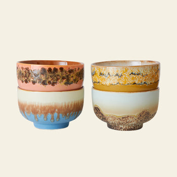 HKliving 70s Ceramics: Noodle Bowls, Set of 4