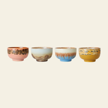HKliving 70s Ceramics: Noodle Bowls, Set of 4