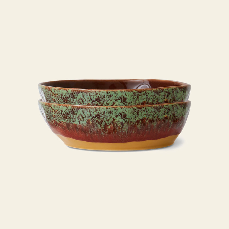 HKliving 70s Ceramics: Pasta Bowls, Set of 2