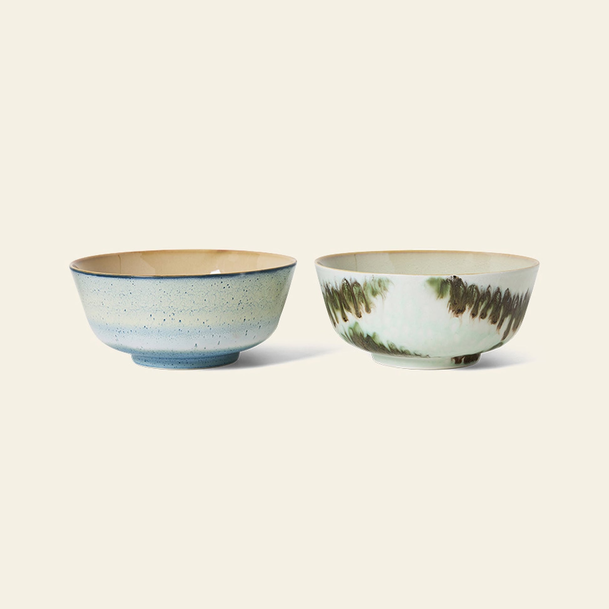 HKLIVING 70s Ceramics Ramen Bowls Set of 2 Minimalist