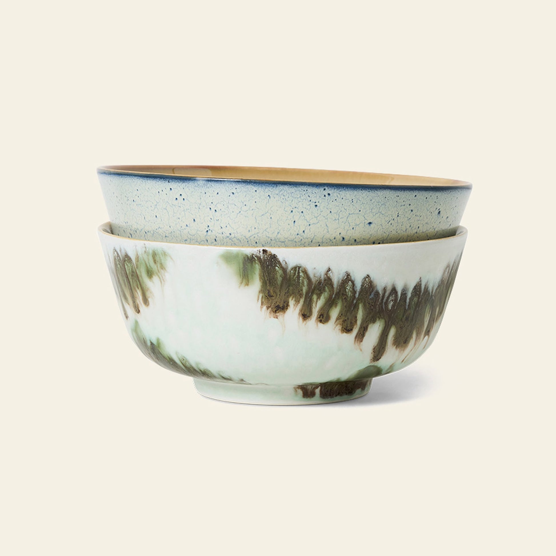 HKLIVING 70s Ceramics Ramen Bowls Set of 2 Minimalist