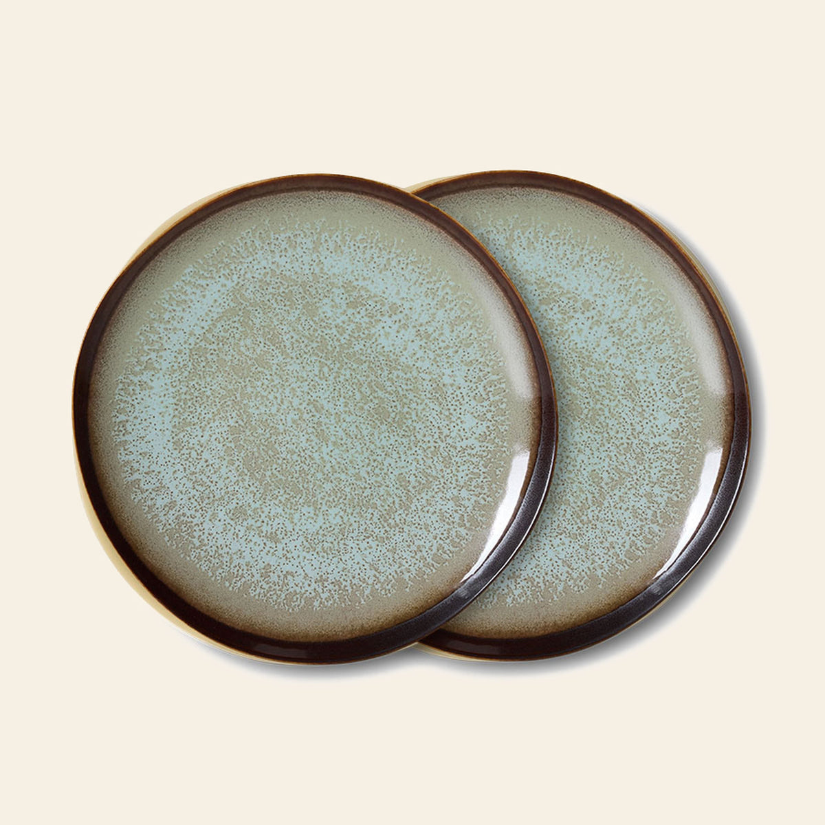 HKLIVING 70s Ceramics Side Plates Set of 2 Contrast