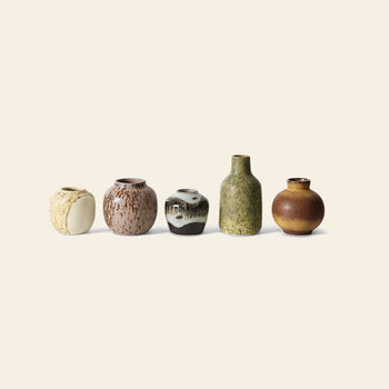HKLIVING 70s Ceramics Small Vases Set of 5 Pursuit