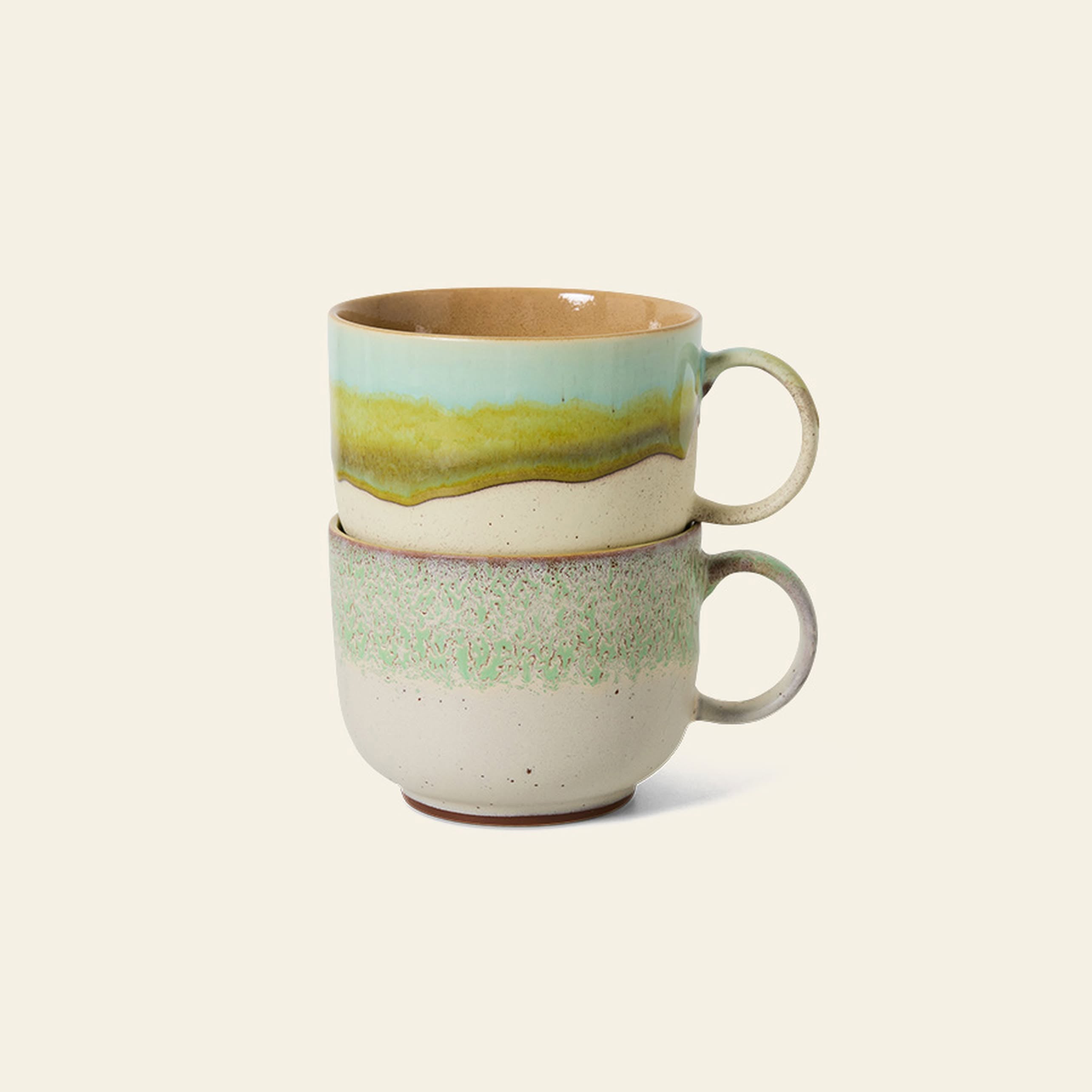 HKliving 70s Ceramics: Tea Cups, Set of 2 - Neo