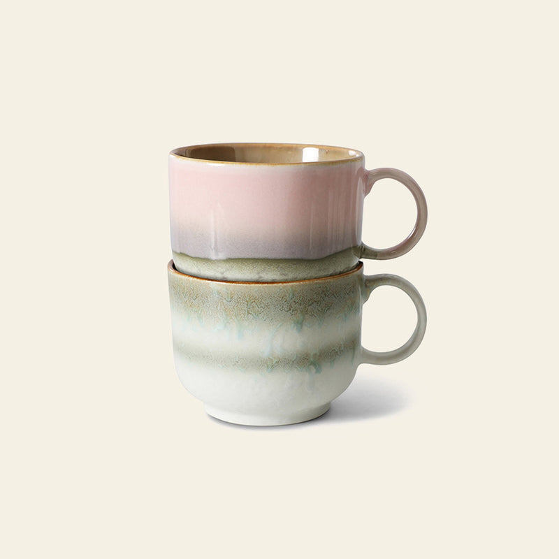 HKLIVING 70s Ceramics: Tea Cups, Set of 2 - Nova