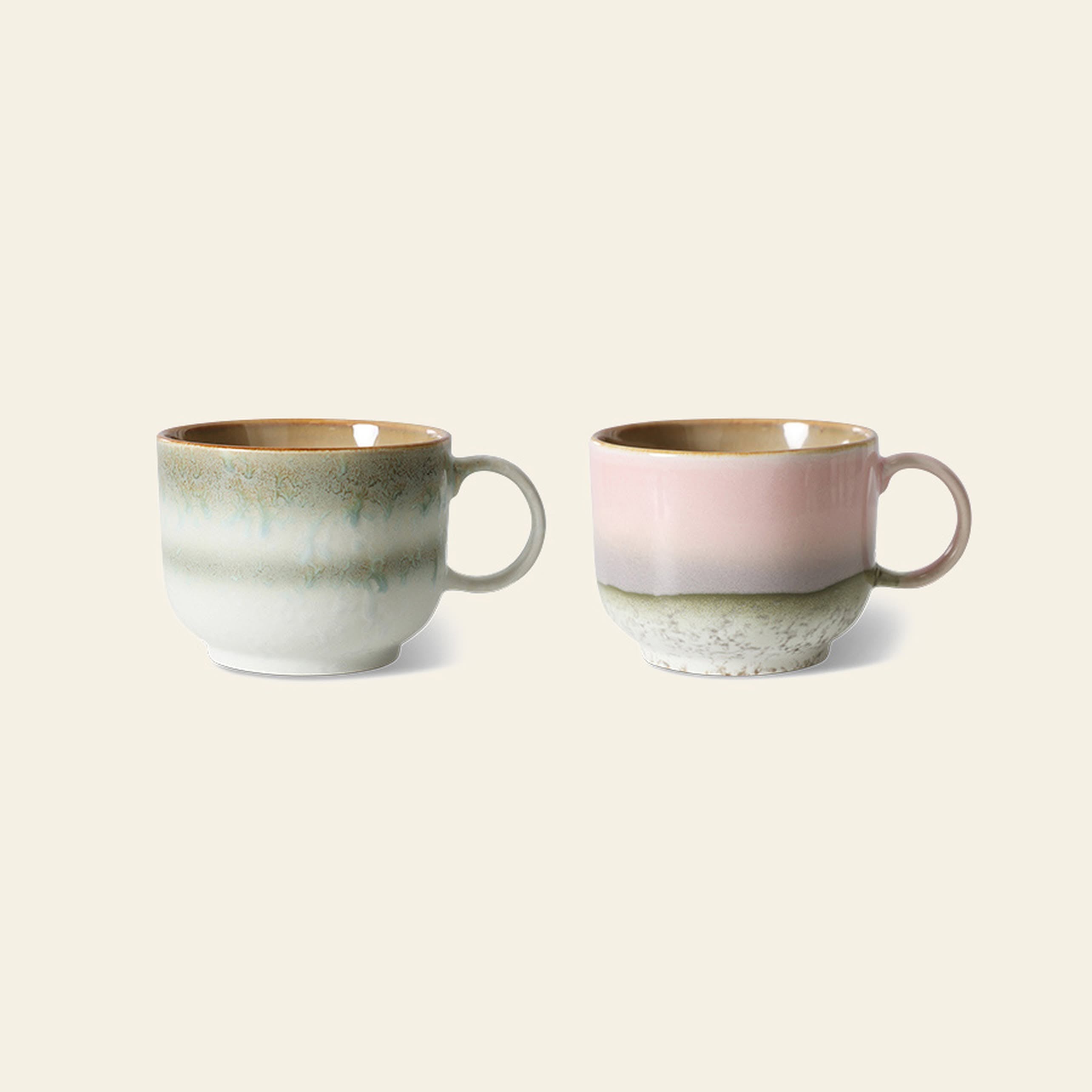 HKLIVING 70s Ceramics: Tea Cups, Set of 2 - Nova