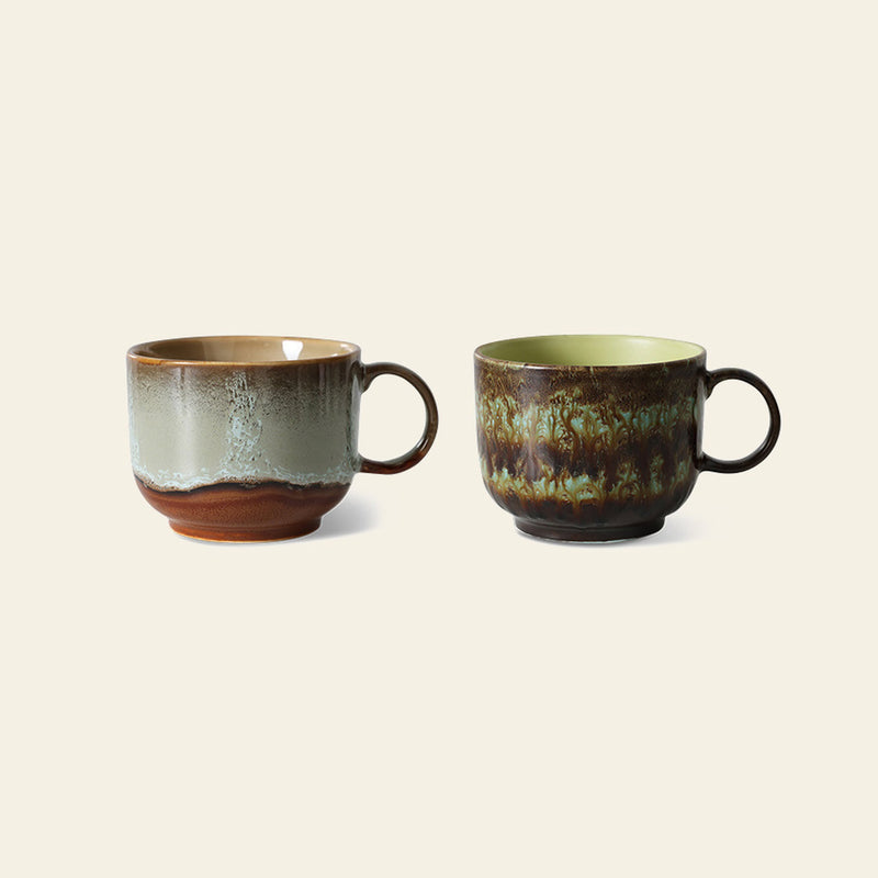 HKLIVING 70年代陶瓷：茶杯，两只装 - 奥德赛