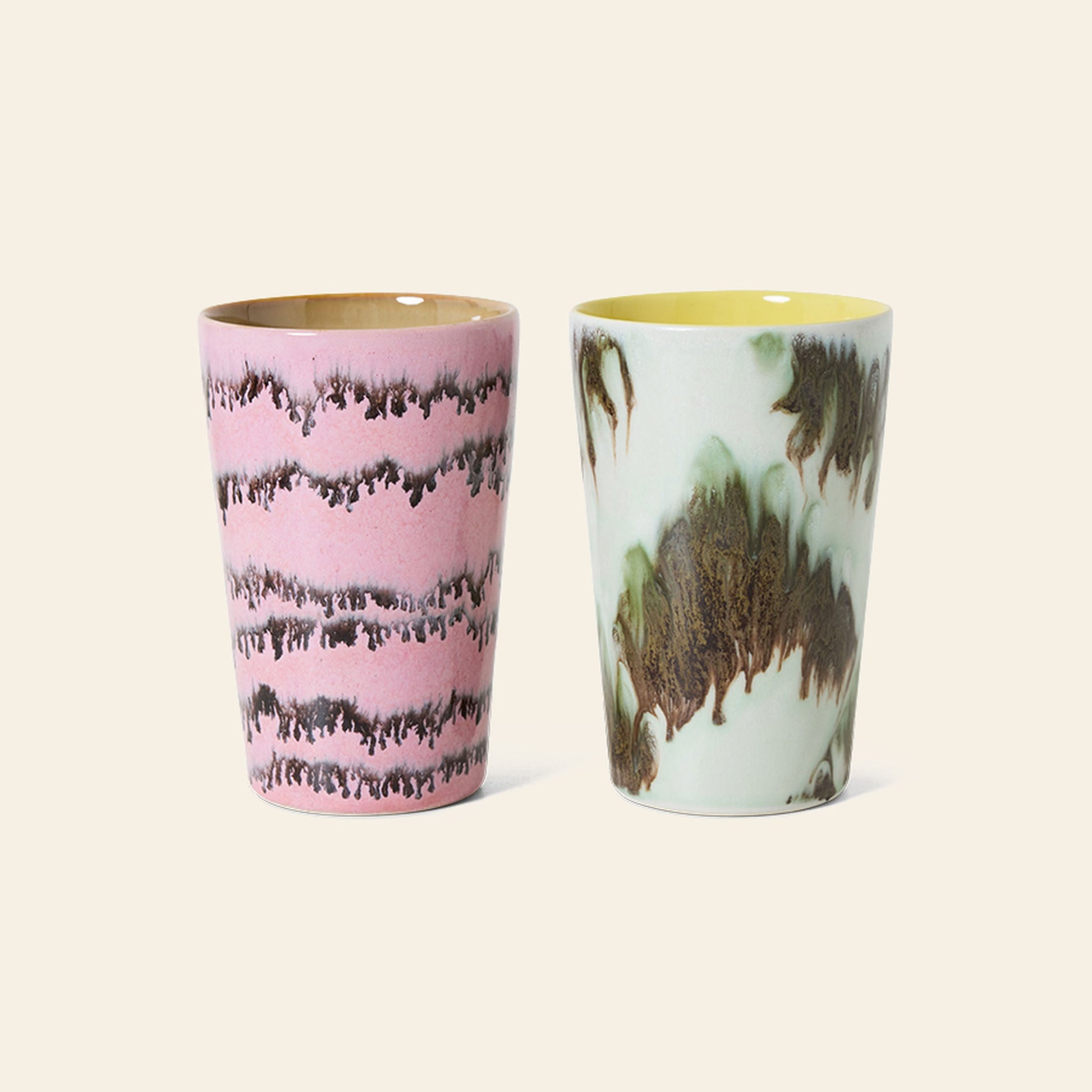 HKLIVING 70s Ceramics Tea Mugs Set of 2 Baroque
